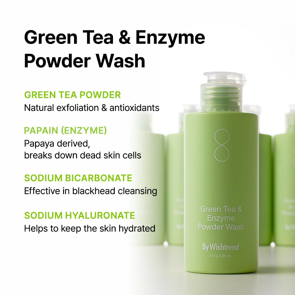 BY WISHTREND Green Tea and Enzyme Powder Face Wash, All-in-One